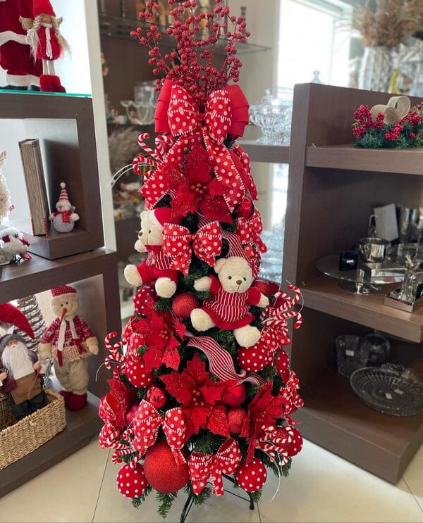 Árvore de Natal + Decoração 360º Ursinhos Red Inclusa - 1,50 Metros Minha loja 