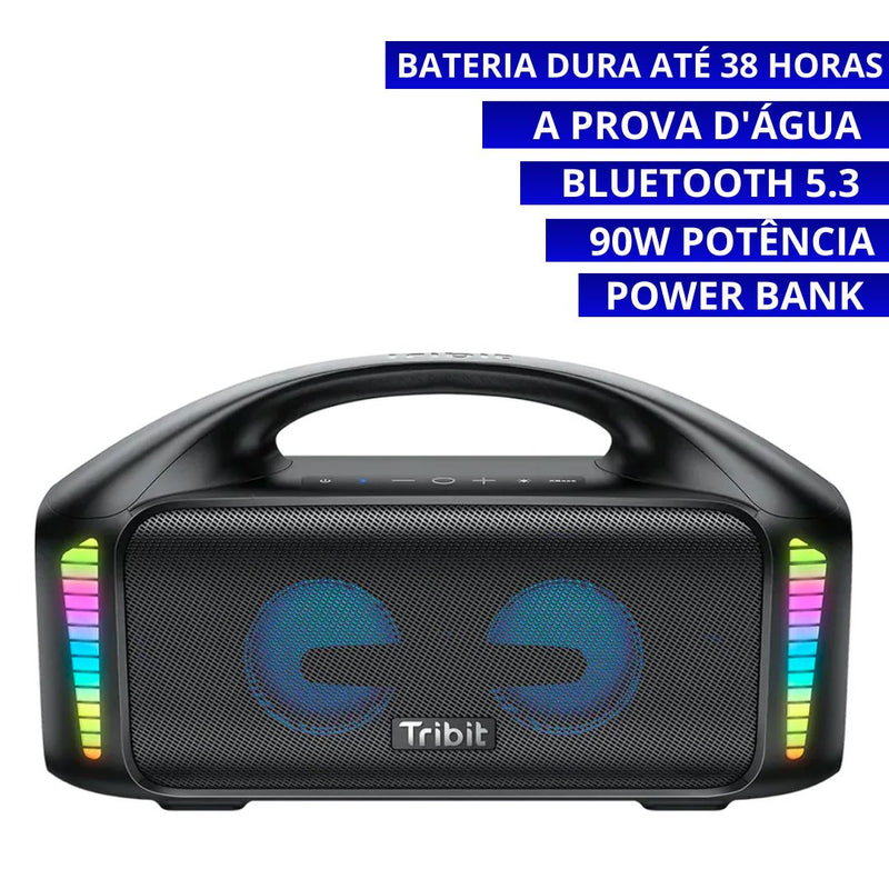 Caixa de som StormMax Bluetooth 5.3 90w - a prova d'água + Brinde Minha loja 