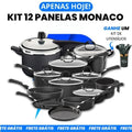 Jogo de Panelas Antiaderente 12 Panelas Monaco Red Edition + BRINDE - (QUEIMA DE ESTOQUE) Minha loja Kit 12 Peças Preto 