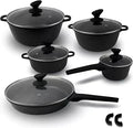 Jogo de Panelas Cookware 12 Peças (indução e gás) Minha loja Preto 