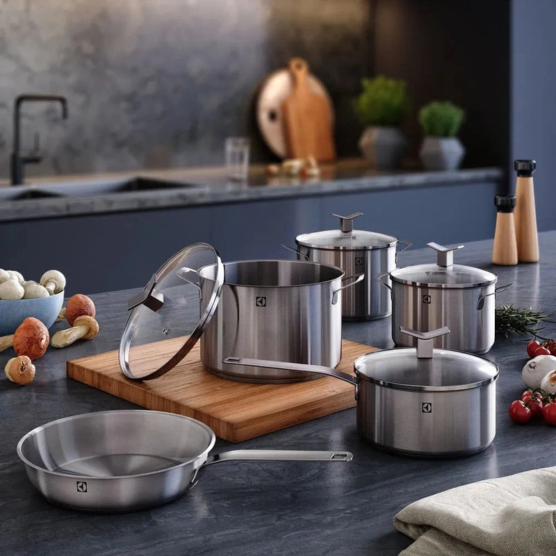 Jogo de Panelas Electrolux Inox com 5 Peças Design com Fundo Triplo Minha loja 