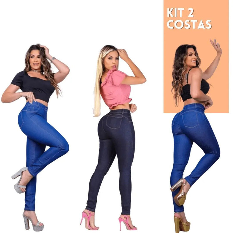 OFERTA DE VERÃO🔥 KIT 3 CALÇAS JEANS MODELADORAS + CINTO FIVELA DE BRINDE APENAS HOJE Minha loja 