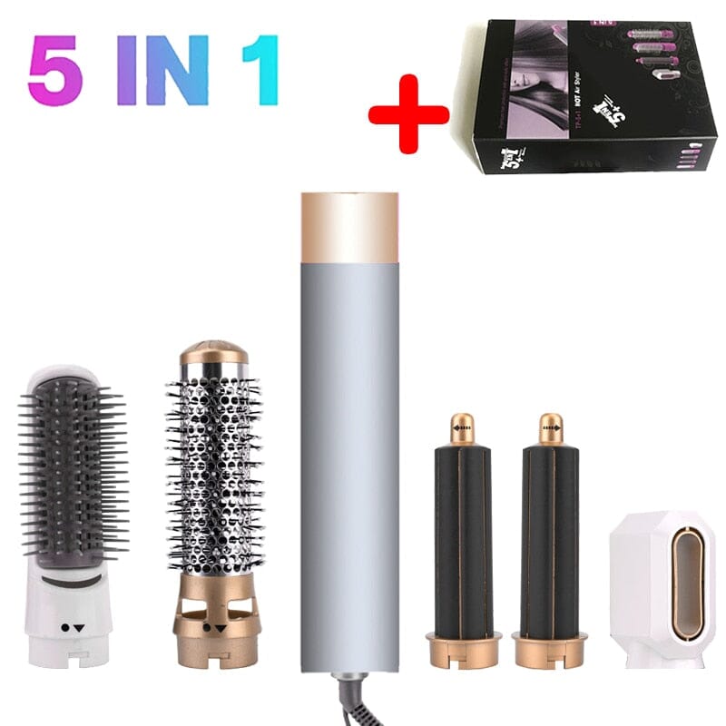 SPICY HAIR- Modeladora Profissional 5 em 1 🔥 Oferta Imperdível🔥 Modeladora Profissional (Conjunto Econômico 5 produtos) Minha loja Dourado 110 - 220 (bivolt) 