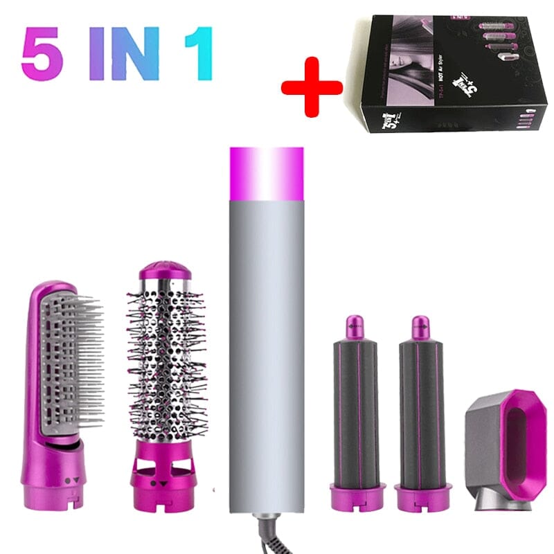 SPICY HAIR- Modeladora Profissional 5 em 1 🔥 Oferta Imperdível🔥 Modeladora Profissional (Conjunto Econômico 5 produtos) Minha loja Rosa 110 - 220 (bivolt) 