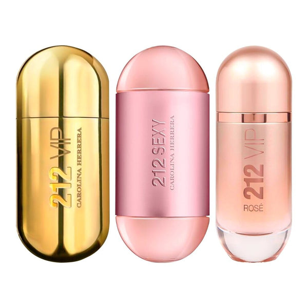 Combo de 3 Perfumes Femininos 212 VIP, 212 Sexy e 212 VIP Rosé Beleza e Perfumaria Divina Elegância 