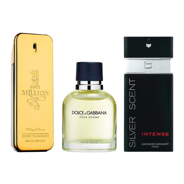 Combo de 3 Perfumes Masculinos - 1 Million, D&G Pour Homme e Silver Scent Beleza e Perfumaria Divina Elegância 