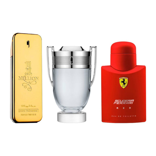 Combo de 3 Perfumes Masculinos - 1 Million, Invictus e Ferrari Red Beleza e Perfumaria Divina Elegância 