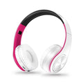 Fone de ouvido Bluetooth Sem fio Dobrável Fone de ouvido Bluetooth Sem fio Dobrável Divina Elegância Branco e Rosa 
