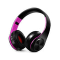 Fone de ouvido Bluetooth Sem fio Dobrável Fone de ouvido Bluetooth Sem fio Dobrável Divina Elegância Preto e Rosa 