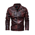 Jaqueta de Couro Masculina Jaqueta de Couro Masculina Divina Elegância Café P 
