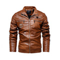 Jaqueta de Couro Masculina Jaqueta de Couro Masculina Divina Elegância Marrom P 