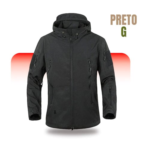 Jaqueta Masculina Militar 100% Impermeável Jaqueta Masculina Militar 100% Impermeável Divina Elegância Preta G 