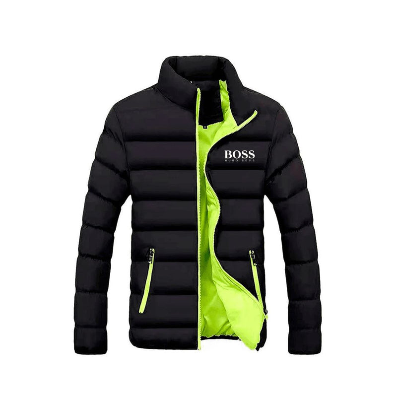 Jaqueta Masculina Premium Boss Jaqueta de frio Impermeável Divina Elegância Preto com Verde P 