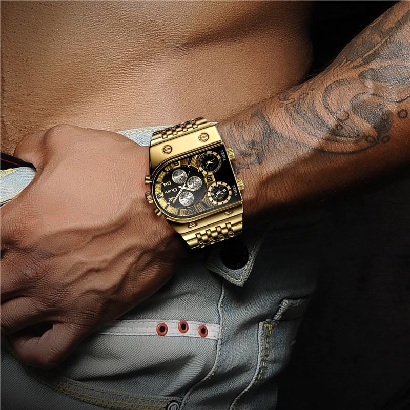 Kit Relógio Luxuoso + Pulseira Aço Inoxidável Relógios Divina Elegância 