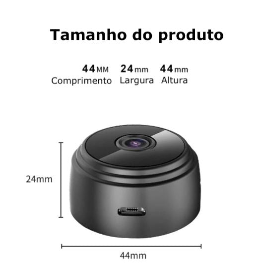 Mini Câmera de Segurança Portátil Wifi HD 1080P Alta Definição Mini Câmera de Segurança Portátil Wifi HD 1080P Alta Definição Divina Elegância 