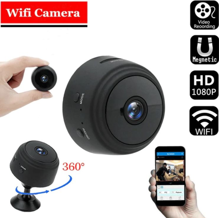 Mini Câmera de Segurança Portátil Wifi HD 1080P Alta Definição Mini Câmera de Segurança Portátil Wifi HD 1080P Alta Definição Divina Elegância 