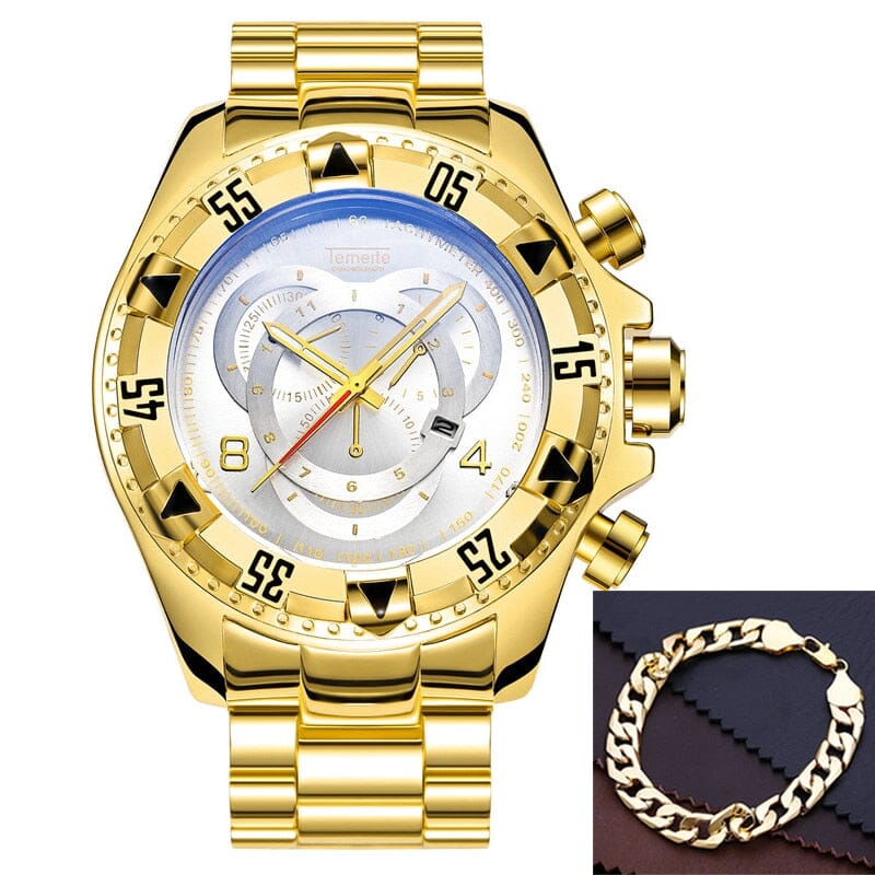 Relógio Luxuoso- Temeite Relógio Luxuoso- Temeite Divina Elegância Ouro com Branco 