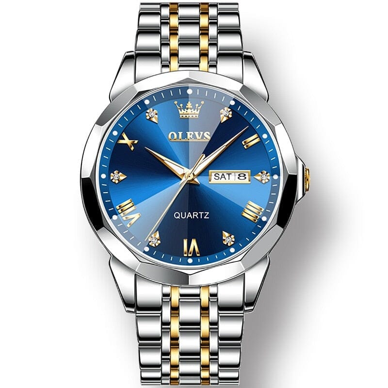 Relógio OLEVS diamante 3D Relógio OLEVS diamante 3D Divina Elegância Azul 