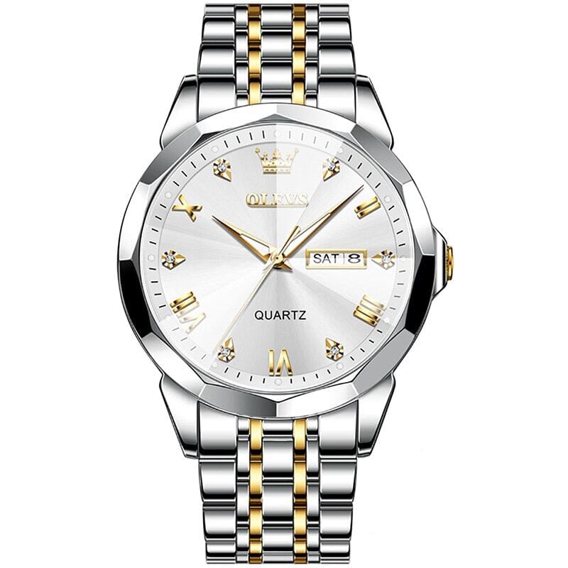 Relógio OLEVS diamante 3D Relógio OLEVS diamante 3D Divina Elegância Branco 