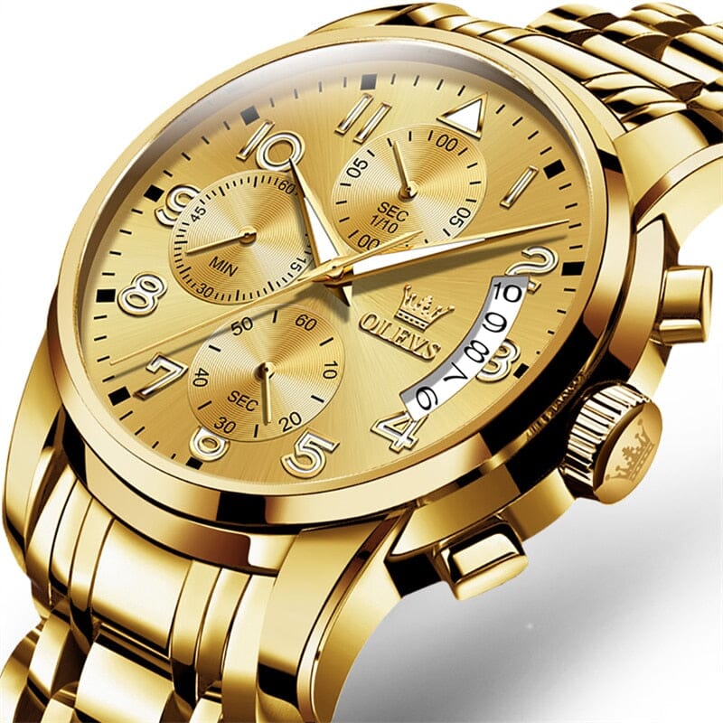 Relógio ouro fino - Aço inoxidável (Edição limitada) Relógio OLEVS Edição limitada Divina Elegância Ouro 