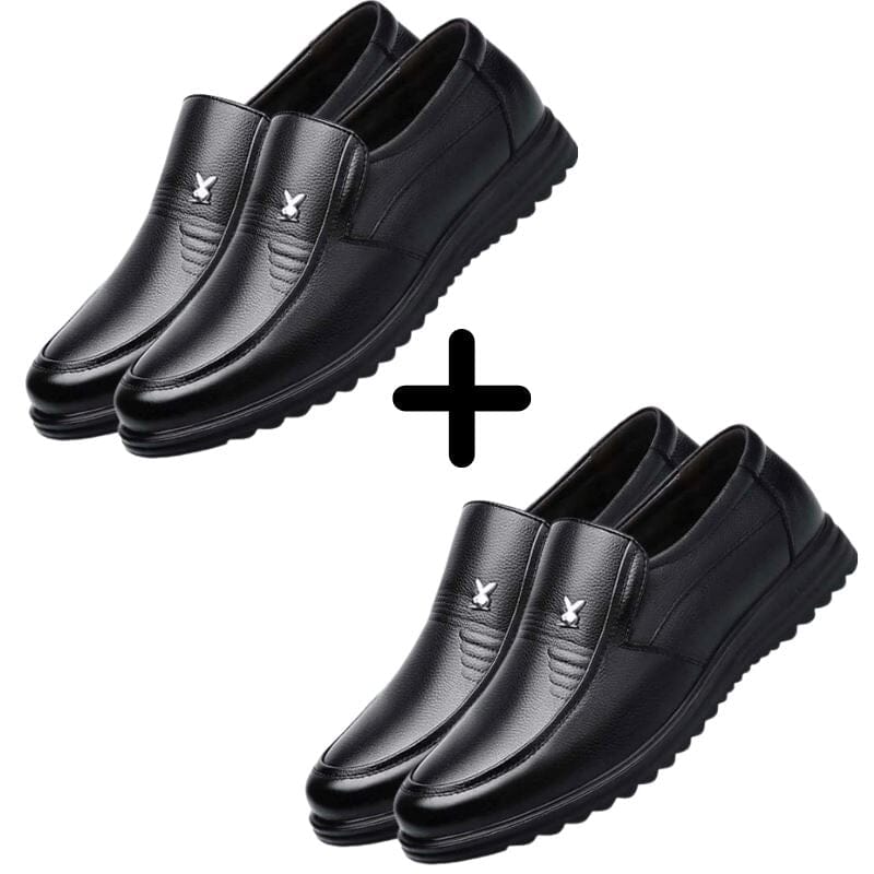 Sapato Mocassim Ortopédico de Couro - [ COMPRE 1 LEVE 2 ] Sapato Mocassim Ortopédico de Couro - [ COMPRE 1 LEVE 2 ] Divina Elegância Preto + Preto 37 