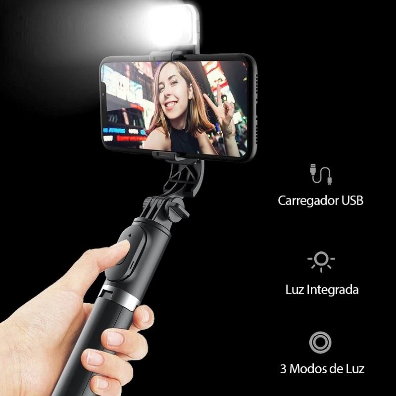 Selfiegram- Luz Integrada Tripé Multifunções 4 em 1 Selfiegram- Luz Integrada Tripé Multifunções 4 em 1 Divina Elegância 