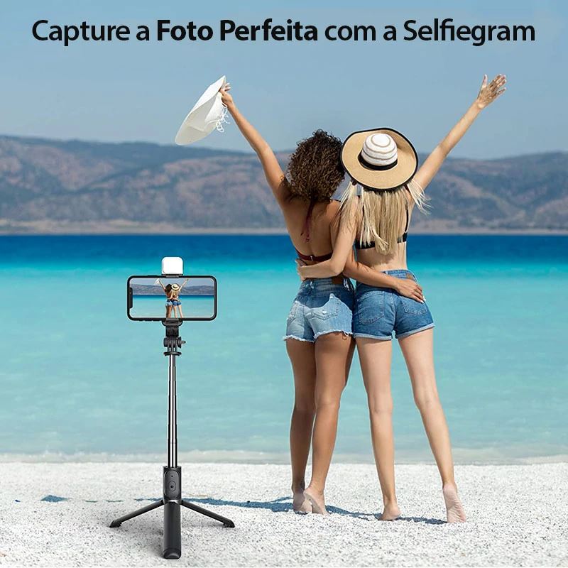 Selfiegram- Luz Integrada Tripé Multifunções 4 em 1 Selfiegram- Luz Integrada Tripé Multifunções 4 em 1 Divina Elegância 