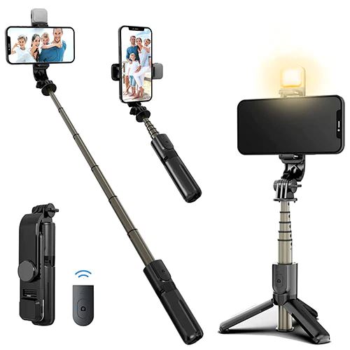 Selfiegram- Luz Integrada Tripé Multifunções 4 em 1 Selfiegram- Luz Integrada Tripé Multifunções 4 em 1 Divina Elegância Preto 